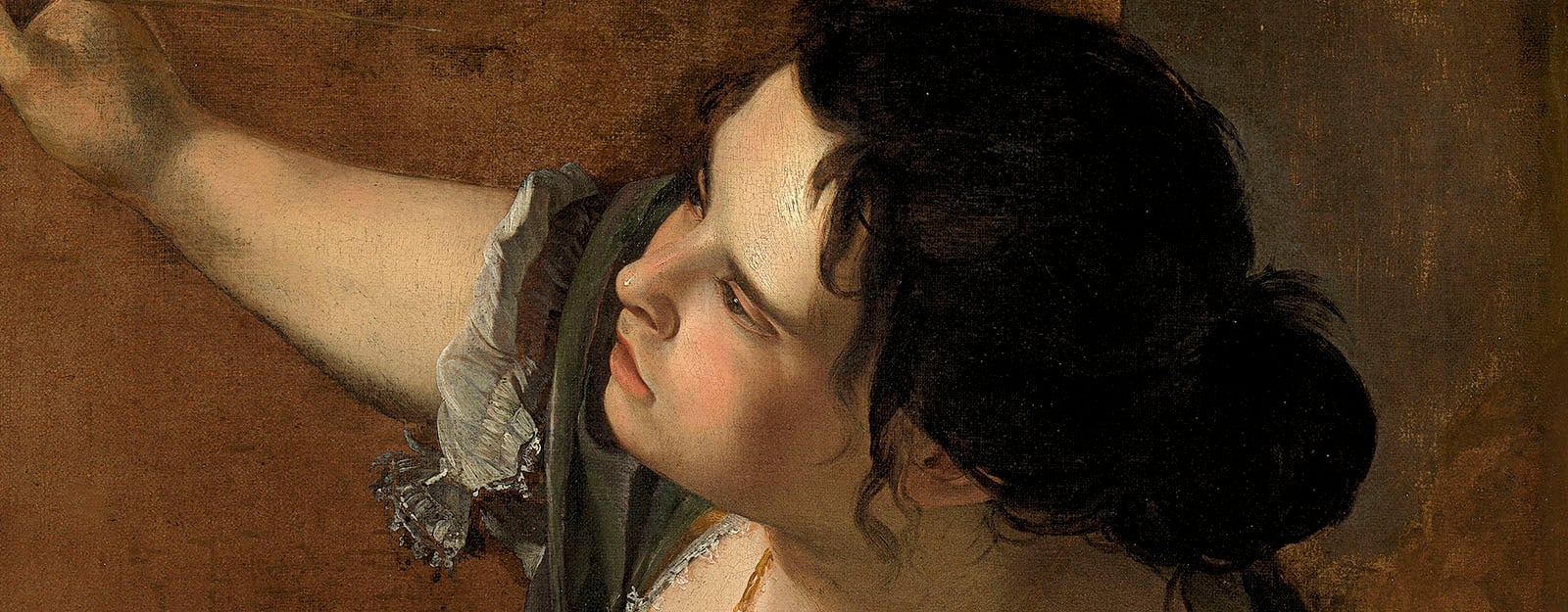 A painting of a woman painting a self portrait